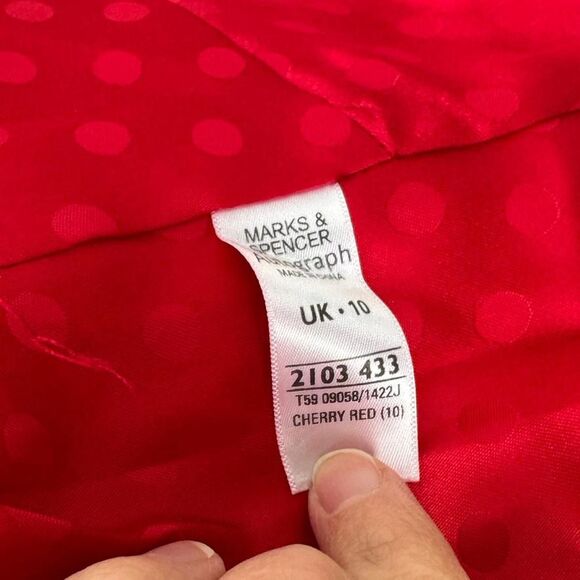 Marks Spencer Red Jacket Scalloped Bolero Autograph 6 - Picture 5 of 7